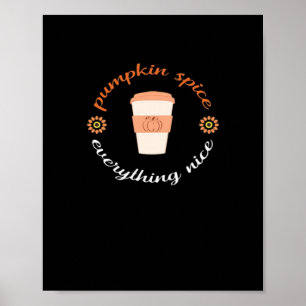 Pompoen specerij en alles lekker Schattige en herf Poster