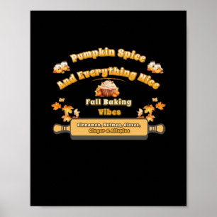 Pompoen specerij en alles leuke Herfst bakken vibe Poster
