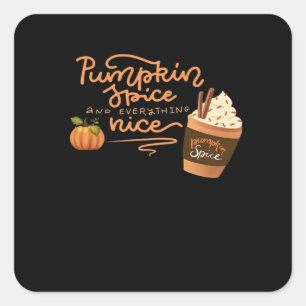 Pompoen specerij en alles leuke Herfst kunst met P Vierkante Sticker
