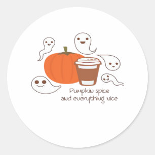 Pompoen specerij en alles leuke luiaard Halloween Ronde Sticker
