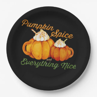 Pompoen specerij en alles mooi Herfst ontwerp Papieren Bordje