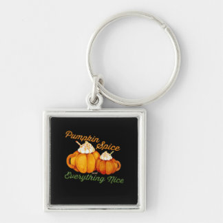 Pompoen specerij en alles mooi Herfst ontwerp Sleutelhanger