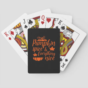 Pompoen specerij en alles mooi. Herfst Quote. Aut Pokerkaarten
