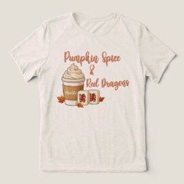 Pompoen Specerij en Rode Draken Mahjong Herfst Tri-Blend Shirt