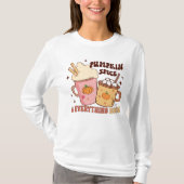 Pompoen specerij herfst mode schattige Latte Koffi T-shirt (Voorkant)