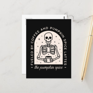 Pompoen specerij latte grappige koffie quotes briefkaart