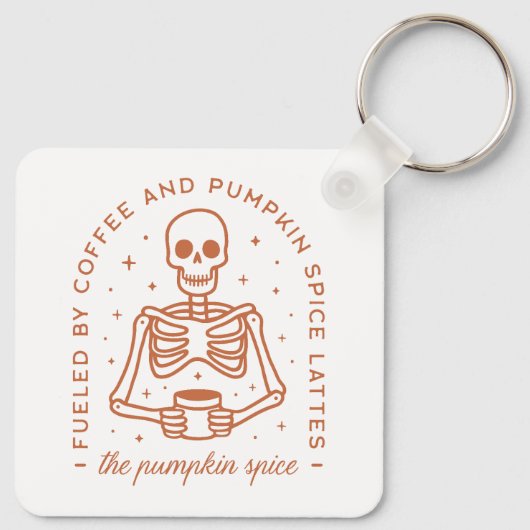 Pompoen specerij latte lover sleutelhanger (Achterkant)