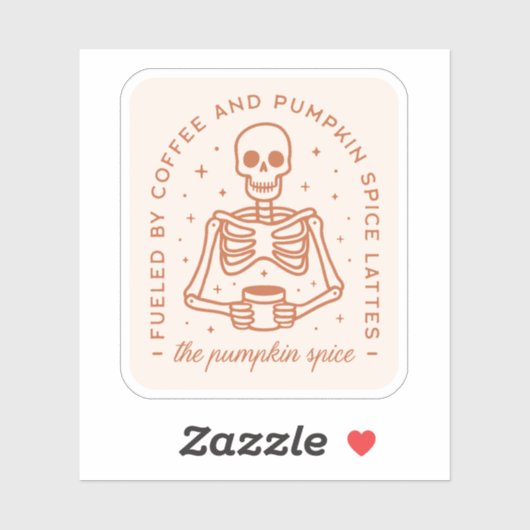 Pompoen specerij latte lover sticker (Vel)
