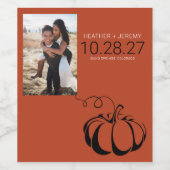 Pompoen Specerij Wijn Etiket (Enkel label)