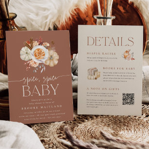 Pompoen Specerijen All in One Baby Shower Kaart