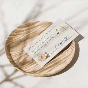 Pompoen Specerijen Baby Shower Luier Raffle Ticket Informatiekaartje