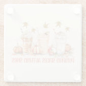 Pompoen specerijen Herfst Herfst Drink Grappig Quo Glazen Onderzetter (Achterkant)