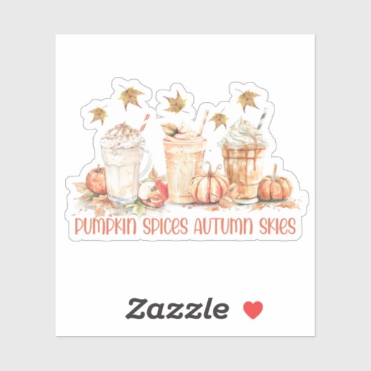 Pompoen specerijen Herfst Herfst Drink Grappig Quo Sticker (Vel)