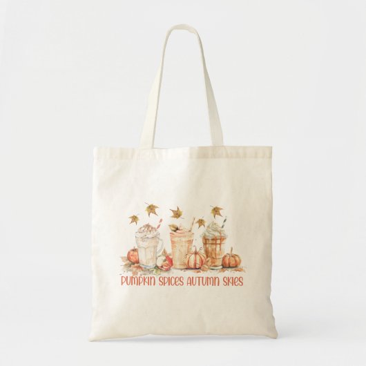 Pompoen specerijen Herfst Herfst Drink Grappig Quo Tote Bag (Voorkant)