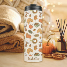 Pompoen Specerijen Herfst Patroon Naam Fall Koffie