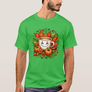 Pompoen Specerijen Koffie Herfst Seizoen grappig T-shirt