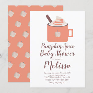 Pompoen Specerijen Koffie Kampvuur Mok Herfst Baby Kaart