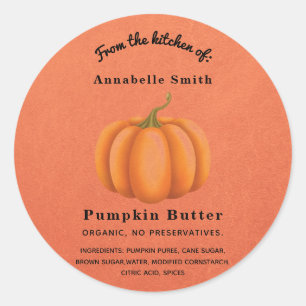 Pompoen Specerijen Oranje Herfst Op Maat Gemaakte Ronde Sticker