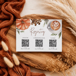 Pompoen Speculaas Koffie Bruiloftsborrel - Cadeau Informatiekaartje