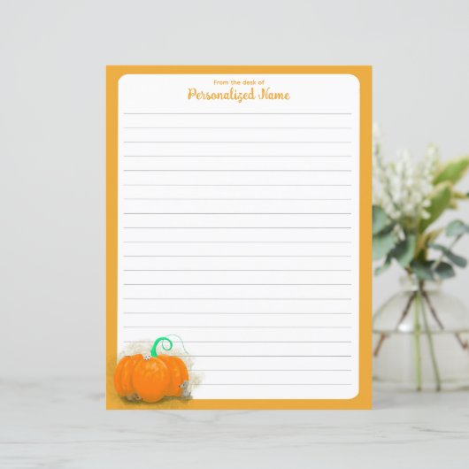 Pompoen speeltuin - gevoerd papier blad (Staand voorkant)