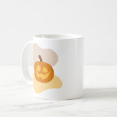 Pompoen Spice & Abstracte Blob Vormen Halloween Koffiemok (Voorkant links)