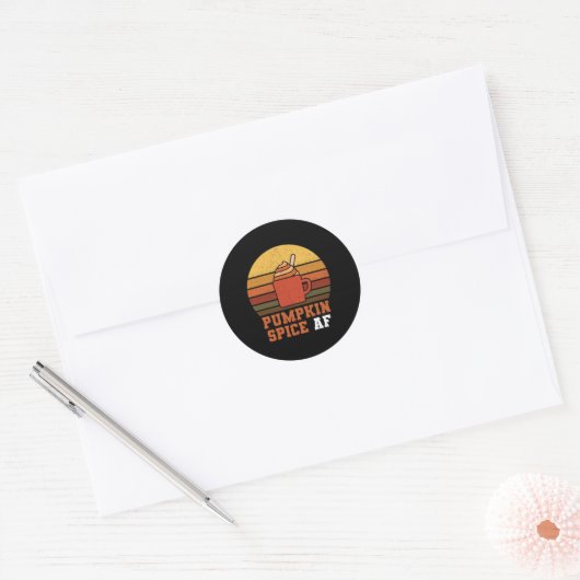 Pompoen Spice AF - Herfst Ronde Sticker (Envelop)