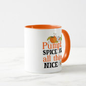 Pompoen Spice Alle dingen Leuke Wordart Herfst Mok (Voorkant rechts)