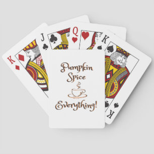 Pompoen Spice Alles Herfst Herfst Koffie Latte Pokerkaarten