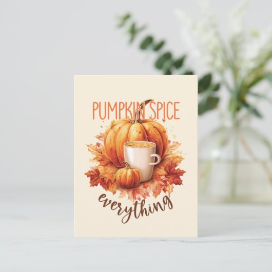 Pompoen Spice Alles - Laat & Herfst Bladerwerk Briefkaart (Staand voorkant)