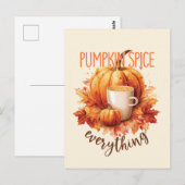 Pompoen Spice Alles - Laat & Herfst Bladerwerk Briefkaart (Voorkant / Achterkant)
