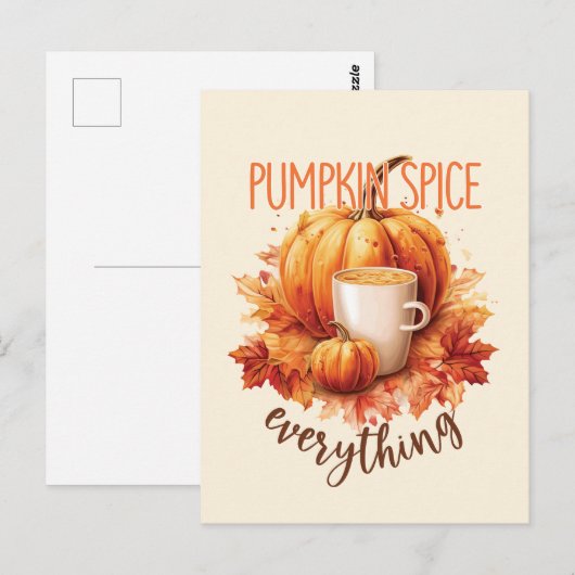 Pompoen Spice Alles - Laat & Herfst Bladerwerk Briefkaart (Voorkant / Achterkant)