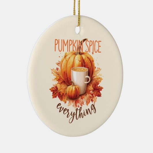 Pompoen Spice Alles - Laat & Herfst Bladerwerk Keramisch Ornament (Rechts)