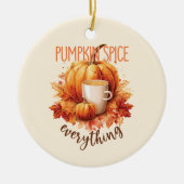 Pompoen Spice Alles - Laat & Herfst Bladerwerk Keramisch Ornament (Voorkant)