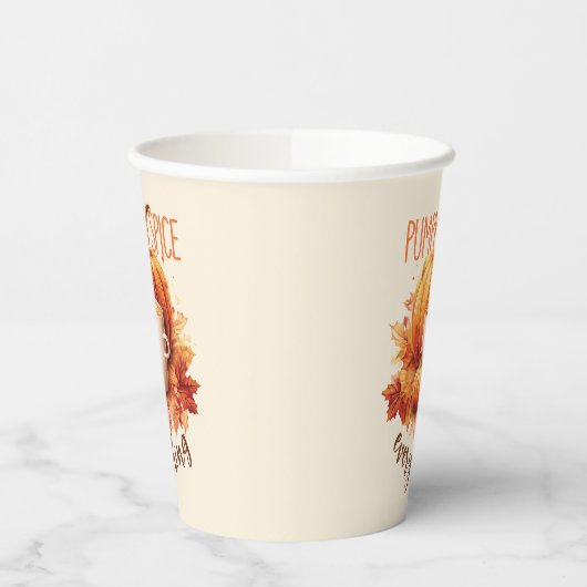Pompoen Spice Alles - Laat & Herfst Bladerwerk Papieren Bekers (Links)