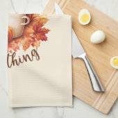 Pompoen Spice Alles - Laat & Herfst Bladerwerk Theedoek (Quarter Fold)