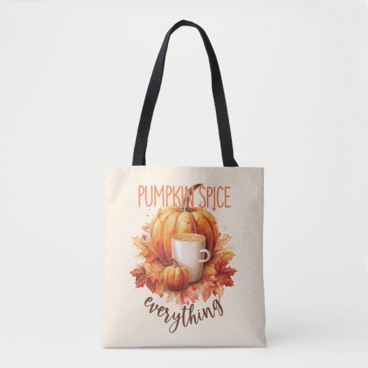 Pompoen Spice Alles - Laat & Herfst Bladerwerk Tote Bag (Voorkant)