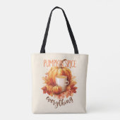 Pompoen Spice Alles - Laat & Herfst Bladerwerk Tote Bag (Achterkant)