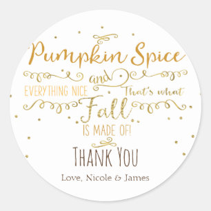Pompoen Spice & Alles Leuke Herfst Favor Ronde Sticker