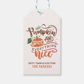 Pompoen Spice Alles Leuke Thanksgiving gunsten Cadeaulabel (Voorkant)