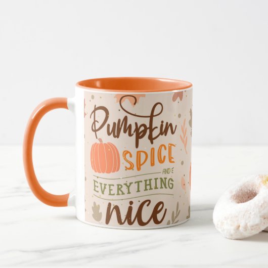 Pompoen Spice & Alles Mooie Herfst Mok (Met donut)