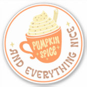 Pompoen Spice Badge Herfst Vinyl Decal Sticker (Voorkant)