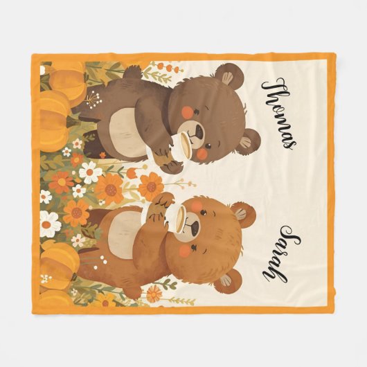 Pompoen Spice Beer Fleece Deken (Voorkant (Horizontaal))