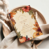 Pompoen Spice Bloemen bruiloft Kaart