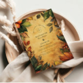 Pompoen Spice Bloemen bruiloft Kaart