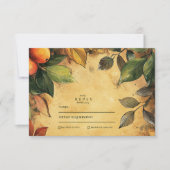 Pompoen Spice Bloemen bruiloft RSVP Kaartje (Voorkant)