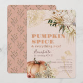 Pompoen Spice Boho Bloemen Roze Meisje 1e Verjaard Kaart (Voorkant / Achterkant)