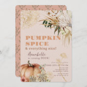 Pompoen Spice Boho Bloemen Roze Meisje Verjaardag Kaart (Voorkant / Achterkant)