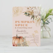Pompoen Spice Boho Bloemen Roze Meisje Verjaardag Kaart (Staand voorkant)