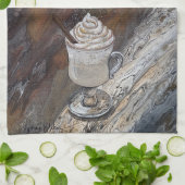 Pompoen Spice Bruin en Gouden Keukenhanddoek (Gevouwen)