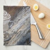 Pompoen Spice Bruin en Gouden Keukenhanddoek (Quarter Fold)